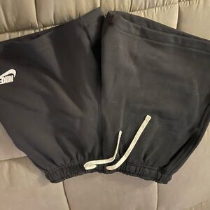 Nike Black Kids Jogger Sweatpants with White Drawstrings